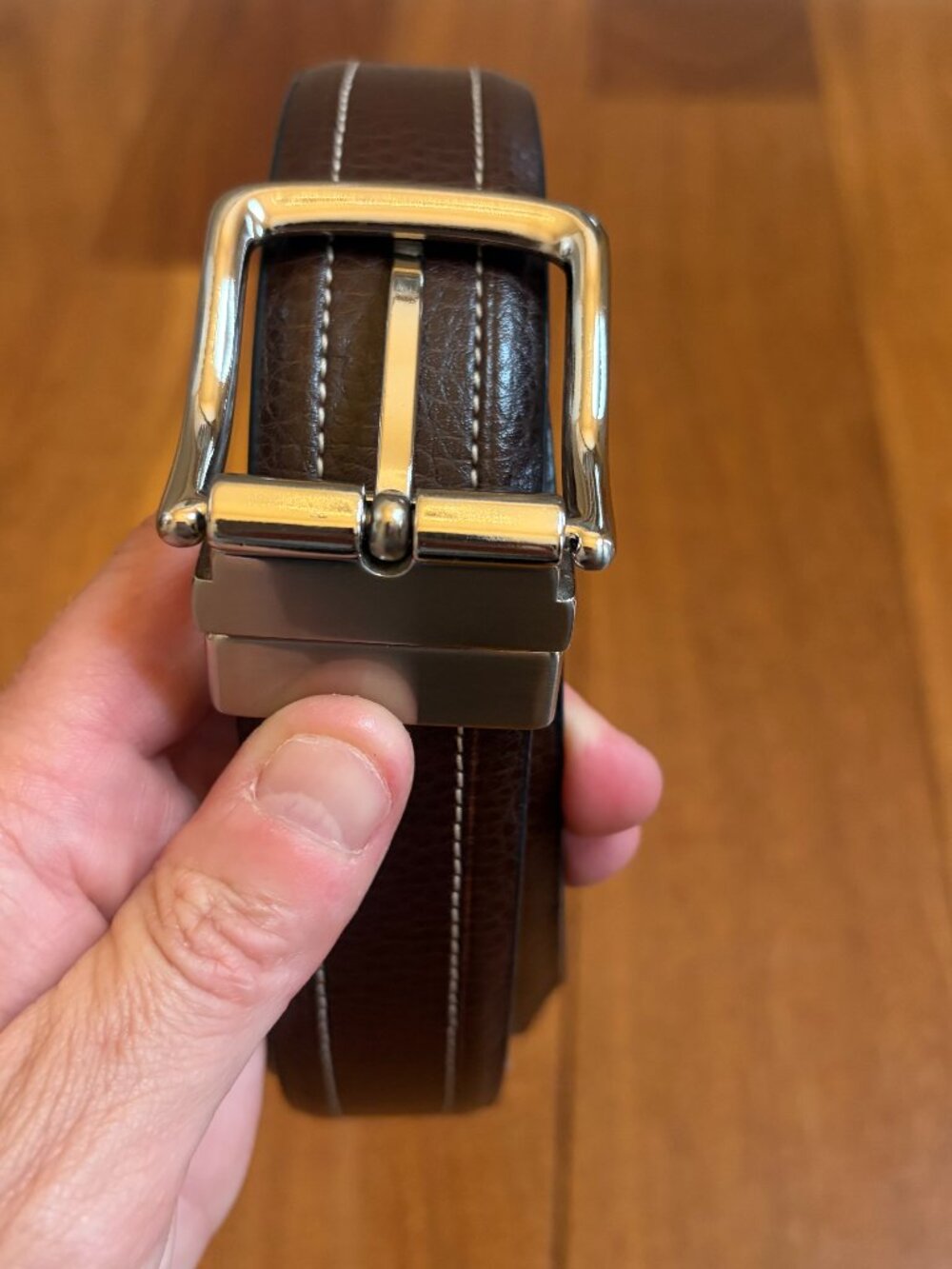 Men's reversible Brown/Black leather belt